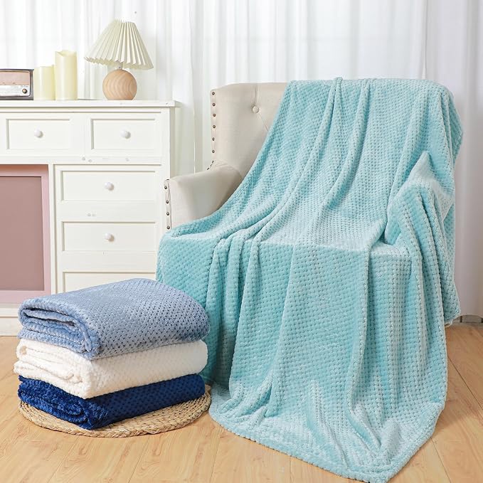 Newwiee 4 Pcs Flanne Fleece Throw Blanket - Image 2