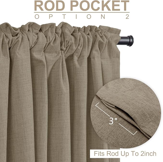 100% Blackout Shield Linen Blackout Curtains - Image 4