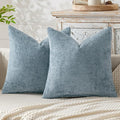 MIULEE Pack of 2 Couch Throw Pillow Covers 18x18 Inch Coastal Smoke Blue Modern by MIULEE