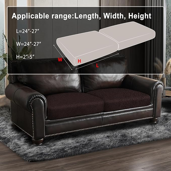 Leather Look Couch Cushion Covers Sofa Seat Slipcovers Sets Couches Furniture - Image 3
