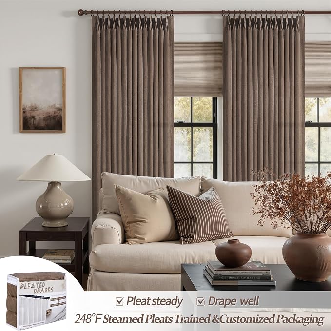 Memory Trained Pinch Pleated 102 Inch Extra Long Curtains - Image 4