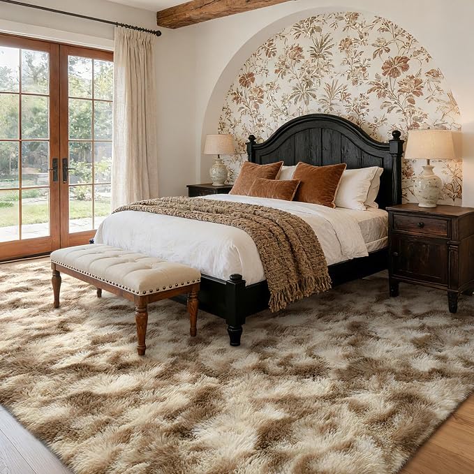 5x7 Ft Large Shag Rugs for Bedroom Living Room Decor for Men Boys, Tie Dyed - Image 3