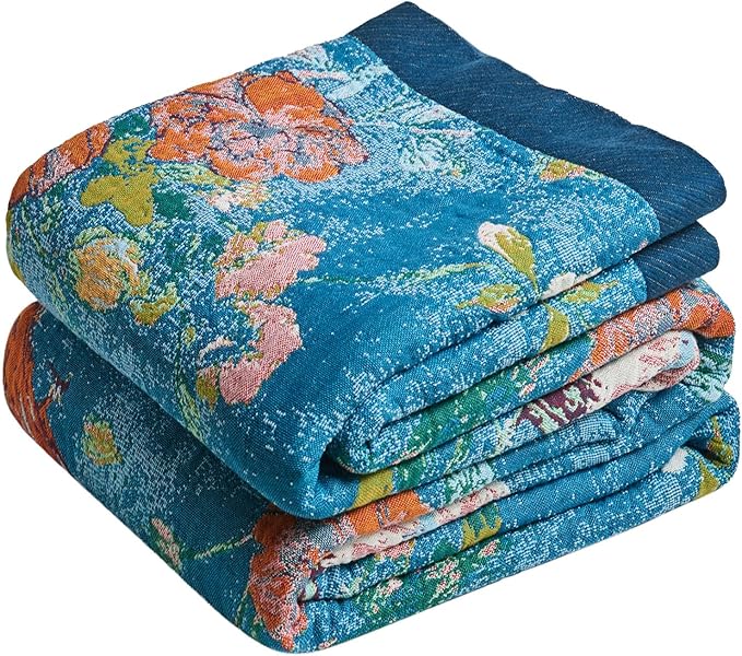 MSGKV Boho Throw Blanket for Couch 50"x60" Cotton Blanket by MSGKVHomeTextiles