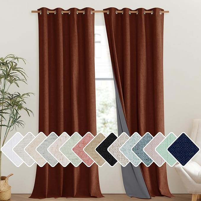 NICETOWN 100% Absolutely Blackout Linen Curtains by NICETOWN