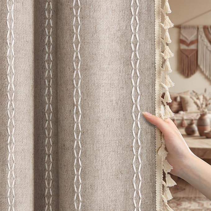 Brown Boho Blackout Curtains 2 Panels 84 Inch by Unknown