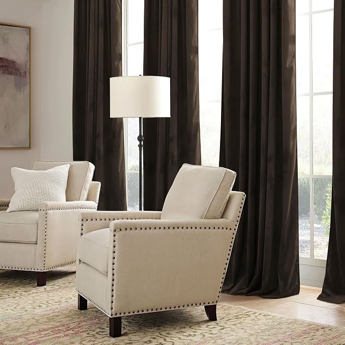 RYB HOME Brown Velvet Curtains 63 inches - Image 6