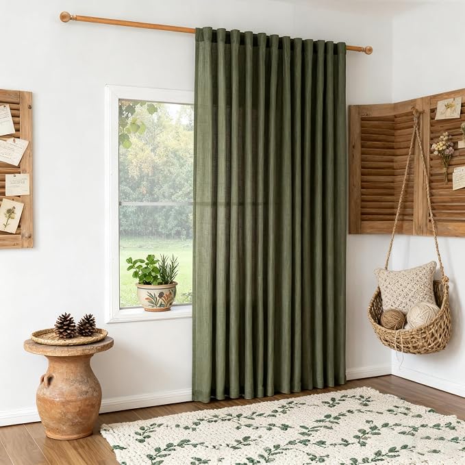 MYSKY HOME Curtains for Living Room 84 Inches Long Semi Sheer Light Filtering - Image 2