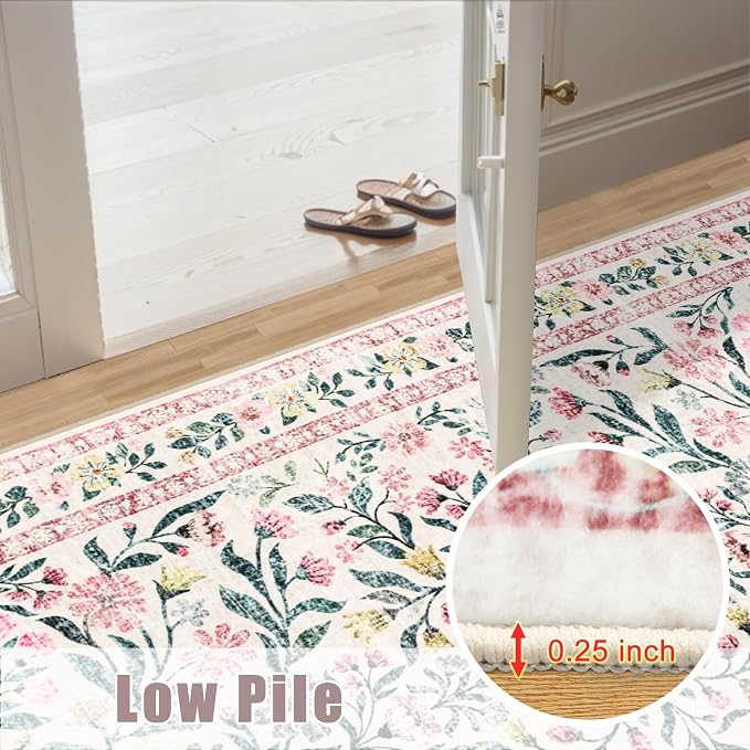6x9 Area Rugs for Living Room: Floral Washable Rug Vintage Large Soft Boho - Image 10