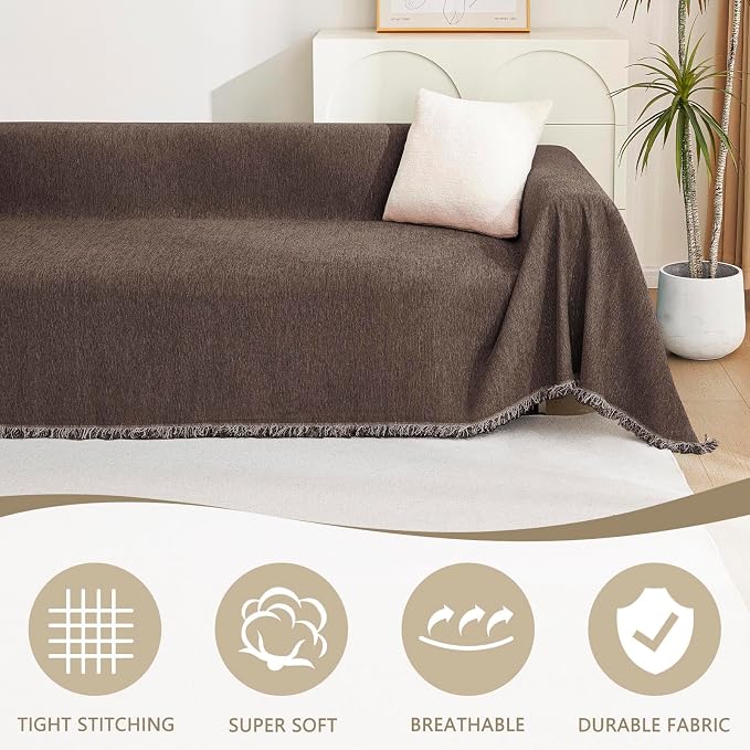 MYSKY HOME Couch Covers for 3 Cushion Couch Sofa, Sectional Couch Cover L Shape - Image 2