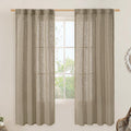 LAMIT Taupe Linen Curtains for Bedroom, 72 Inch Length Light Filtering Semi by LAMIT
