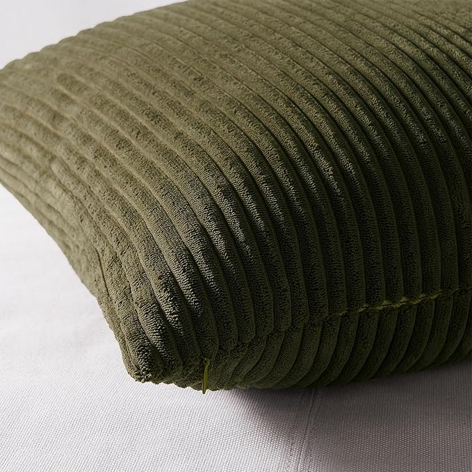 Topfinel Dark Green Euro Shams Decorative Throw Pillow Covers 22x22 Inch Set of - Image 2