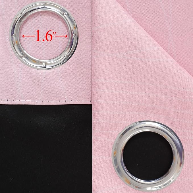 Estelar Textiler Grey and Pink Ombre Short Blackout Curtains 36 Inch Long - Image 7