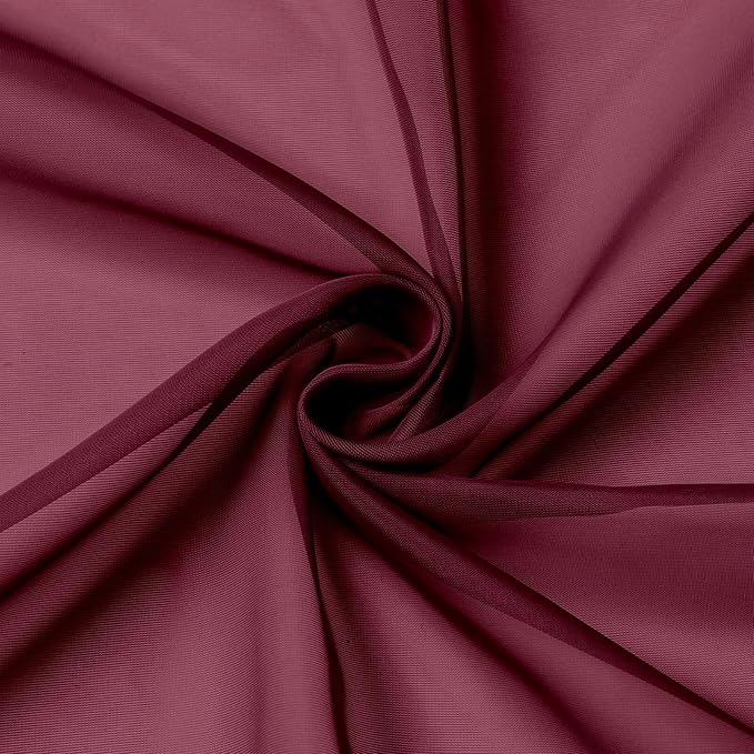 Burgundy Kitchen Curtains 30 Inch Length Tier 2 PCS, Solid Soft Airy Half - Image 9