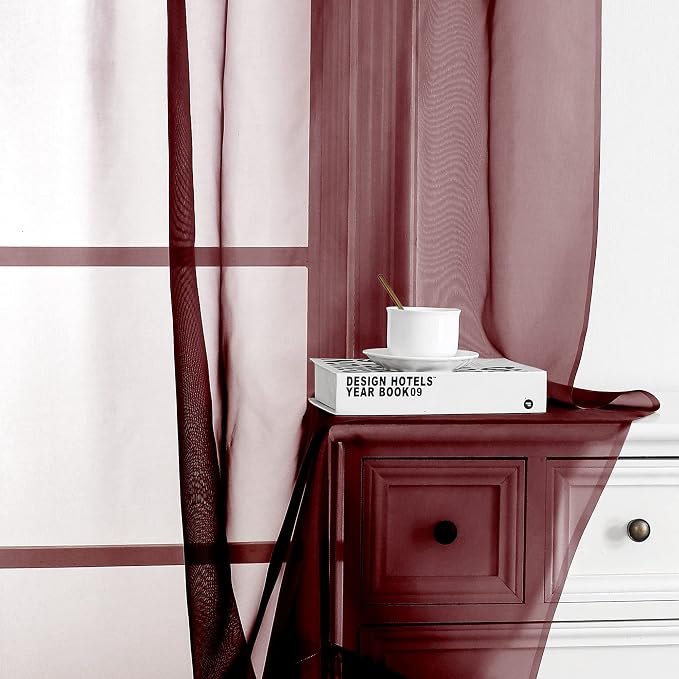 OWENIE Sheer Curtains, Sheer Curtains 84 inch Length 2 Panels Set, Rod Pocket - Image 4