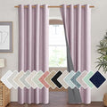 NICETOWN Pink Vintage Linen 100% Blackout Curtains by NICETOWN