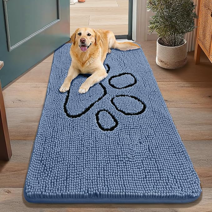 Smiry Dog Door Mat for Muddy Paws, Absorbent Dirt Trapper Non Slip Quick Dry by Smiry