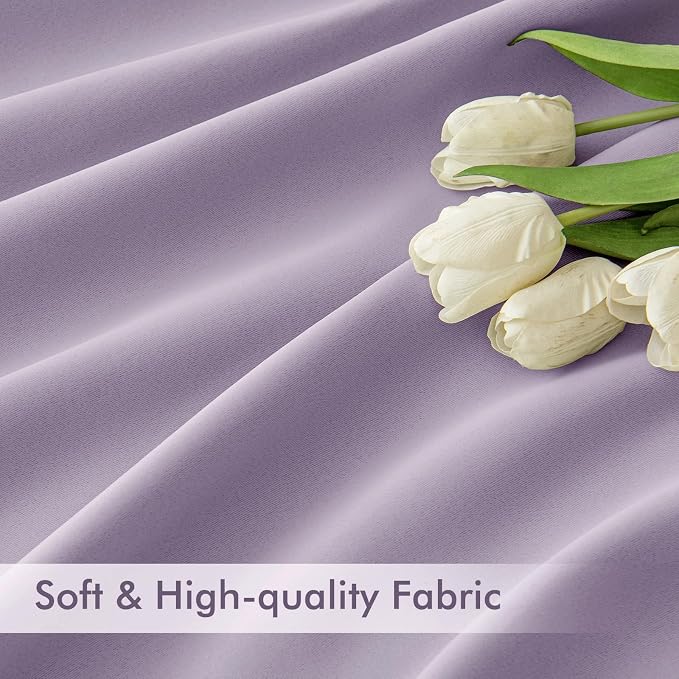 MIULEE Lilac Back Tab Blackout Curtains 72 Inches Long 2 Panels Set - Image 6
