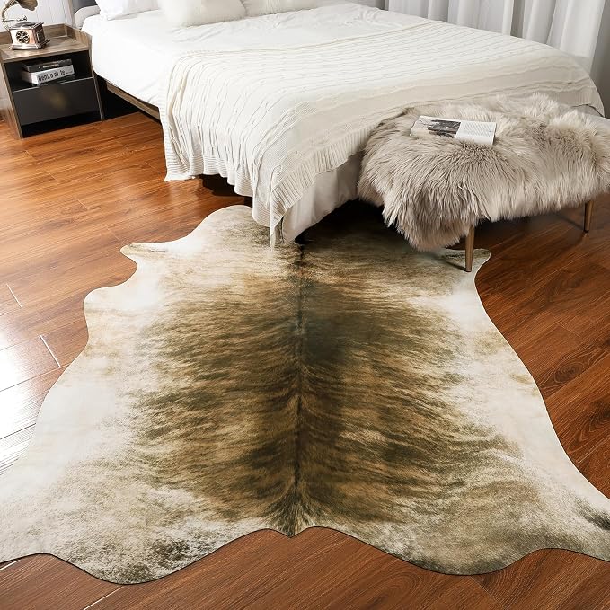 AROGAN Western Decor Faux Fur Cowhide Rug, 4.6 x 5.2 Feet Premium Animal Skin - Image 6