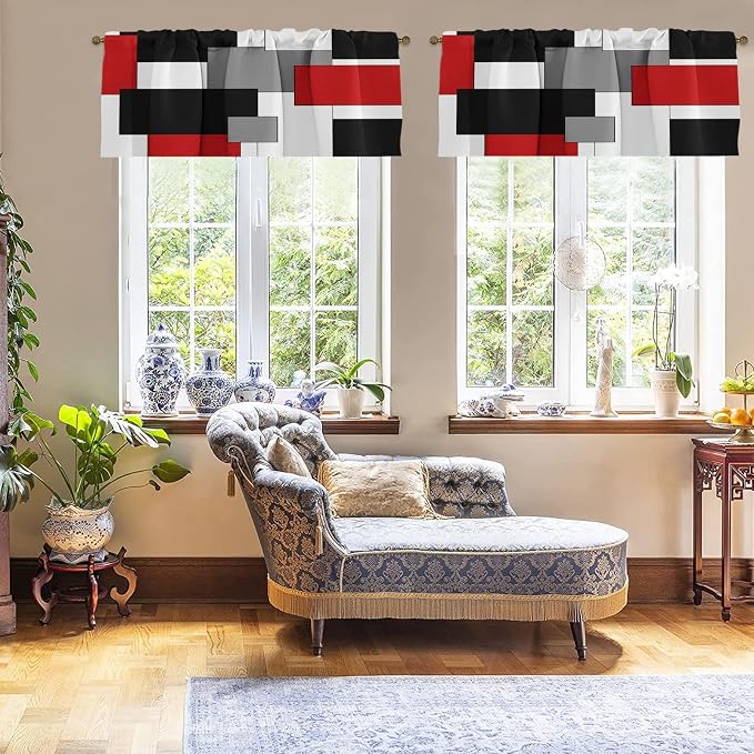 Emvency 4 Pack Valances Window Treatments, 52x18 Inch Rod Pocket Valances - Image 4