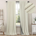 Pitalk Black Out 96 Inch Long Boho Curtains 2 Panel Set Farmhouse Curtain by Pitalk