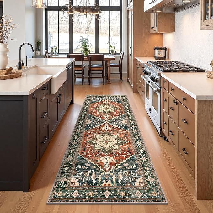 Yamaziot Washable Runner Rug, 3x8 Non-Slip Boho Vintage Hallway Rug - Image 5