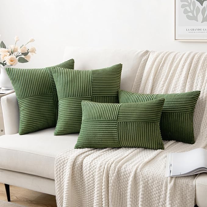 MIULEE Moss Green Decorative Throw Pillow Covers 16x16 Inch - Image 4