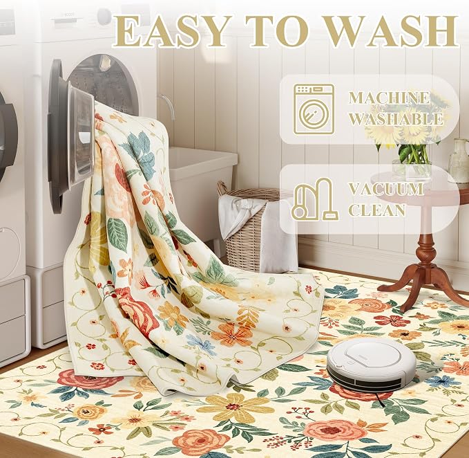 DUKINO 2x10 Runner Rug, Washable Kitchen Runner Rug Non Slip, Low Pile - Image 7