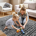 4x5 Washable Entryway Area Rug: Modern Moroccan Runner Rugs Indoor Soft Non by Ksrau