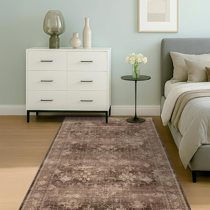 Boho Taupe Brown 4x6 Living Room Rug - Image 3