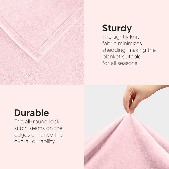 Utopia Bedding Ultra Soft Fleece Bed Blanket Queen Size Pink | Microfiber Plush - Image 5