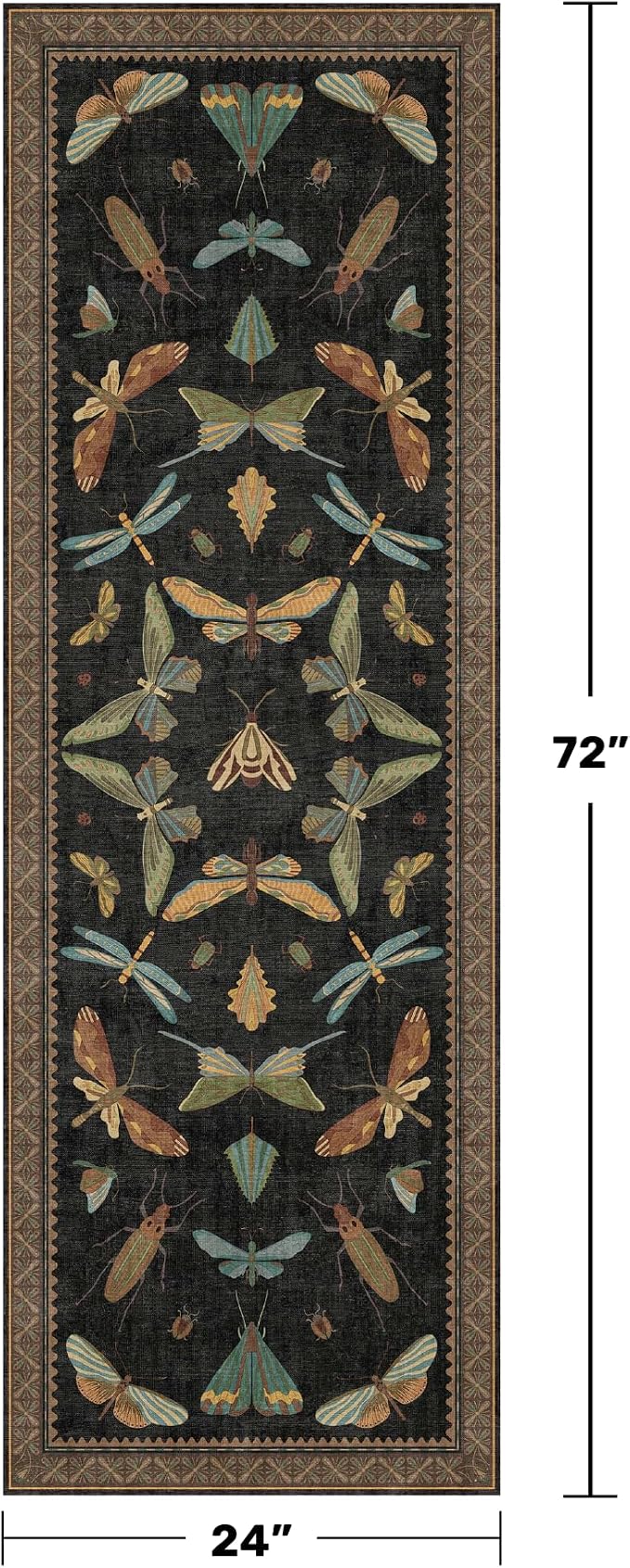 2x6 Black Entryway Runner Rugs Washable Non Slip Runners - Image 2
