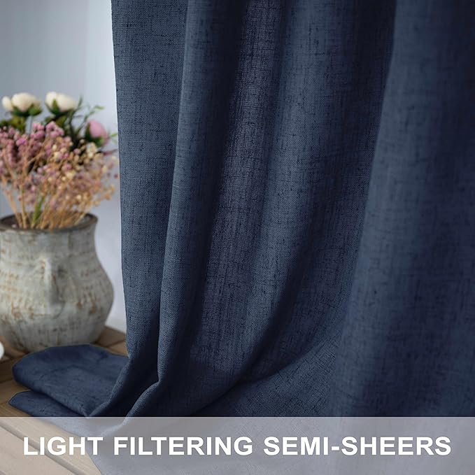 Navy Blue Curtains 45 Inch Length - Image 5