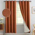 Yakamok Burnt Orange Linen Curtains 100% Blackout 72 Inches Long, Room by Yakamok