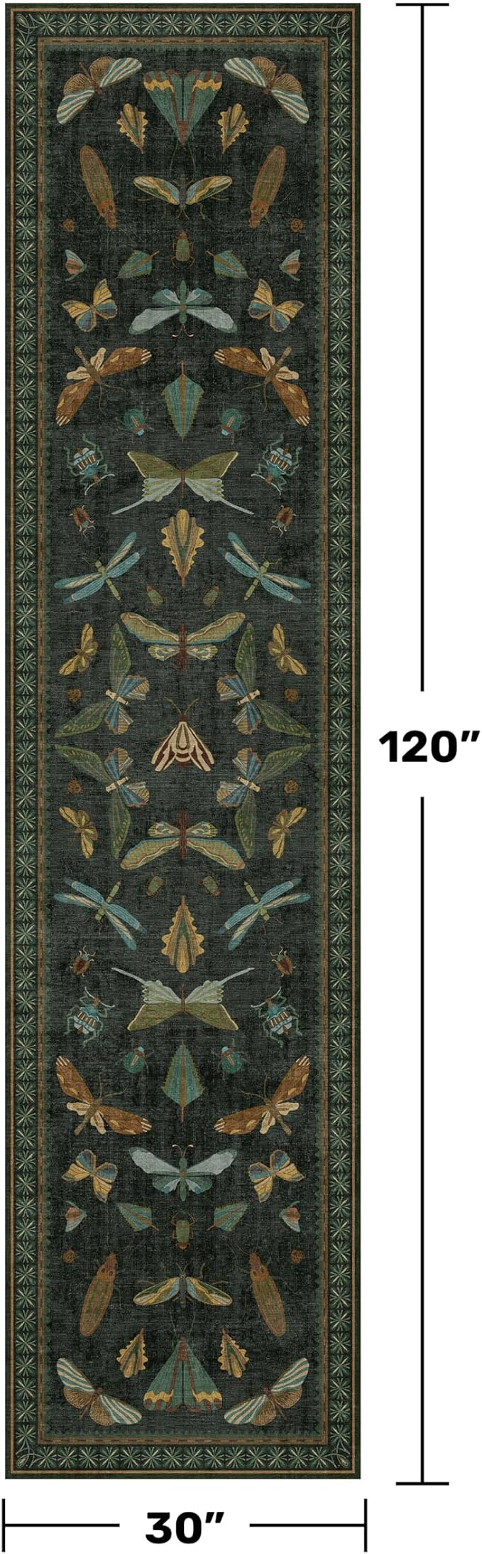 Dark Green 2'6"x10' Long Runner Rugs - Image 2
