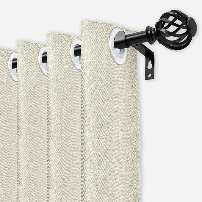 Luvenia Black Decorative Curtain Rod, Adjustable Curtain Rods - Image 2