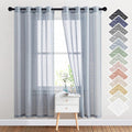 NICETOWN Semi Sheer Linen Blend Window Curtains, Grommet Solid Curtain Privacy by NICETOWN