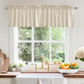 RYB HOME Short Kitchen Valances Thick Faux Linen Blended 2 Panels, Privacy by RYBHOME