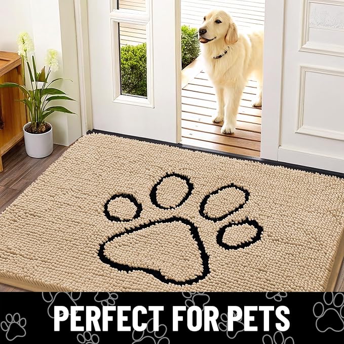 Smiry Dog Door Mat for Muddy Paws, Absorbent Dirt Trapper Non Slip Quick Dry - Image 7
