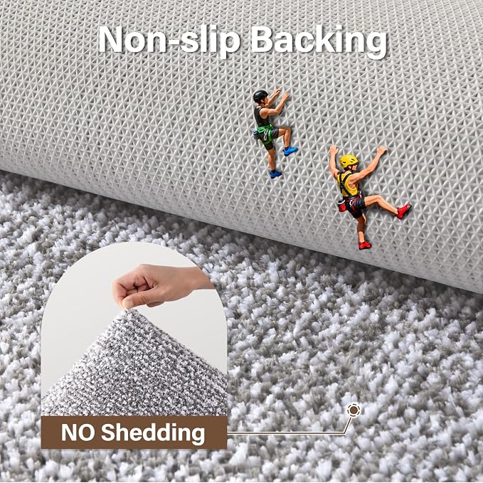 Bathroom Rugs 30x20 Non Slip Washable, Light Grey Bath Mat - Image 6