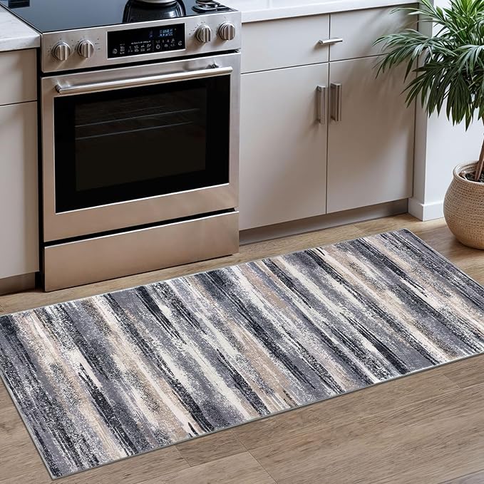 Lansny Modern Abstract Runner Rug 2x5 by lansny