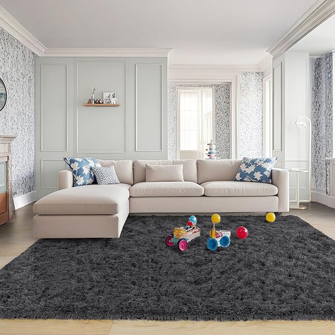 Pionblank Large Rug for Living Room 6x9 Feet, Modern Soft Shag Area Rug - Image 4