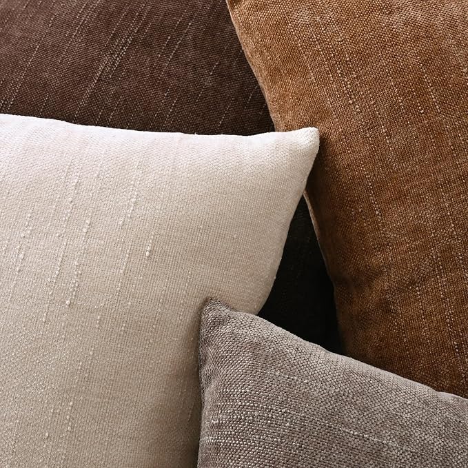 Set of 4 Soft Textured Decorative Throw Pillow Covers 20x20 Inch Cozy Farmhouse - Image 6