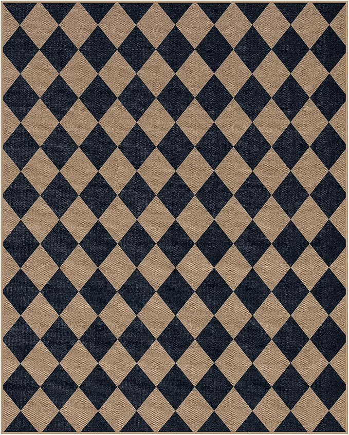 Lahome Colette Checkered Easy Jute Carpet, Washable 8x10 Rugs - Image 8