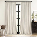 MIULEE Natural Extra Wide Pinch Pleated Blackout Curtains 60x96 Inches | Memory by MIULEE