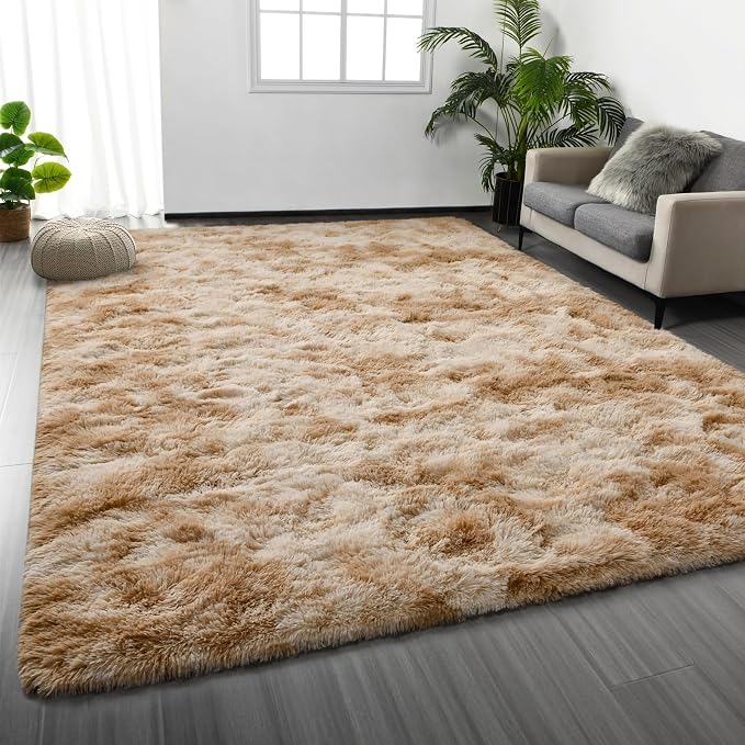 Deerhoo Shag Area Rug, 4 X 6 Tie-Dyed Plush Fuzzy Rugs by Deerhoo