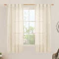LAMIT Linen Curtains 60 Inch Length 2 Panels, Light Filtering Panels Back Tab by LAMIT