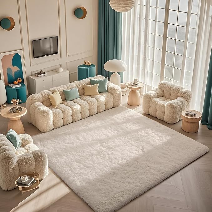 Ophanie Rugs for Living Room, Upgrade Non-Slip Fluffy Soft 5x8 Area Rug by Ophanie