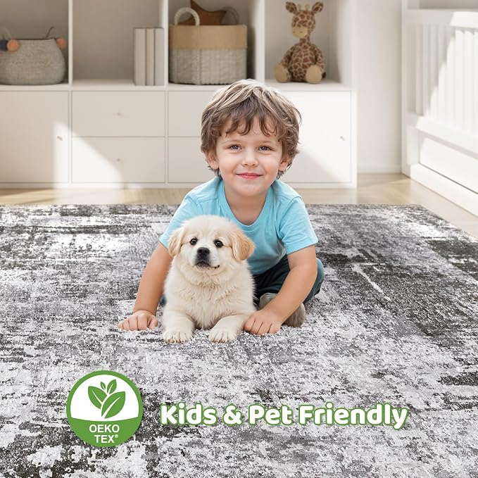 LOONGRUG 10x14 Area Rugs Washable Large Neutral Modern Living Room Rug | - Image 7