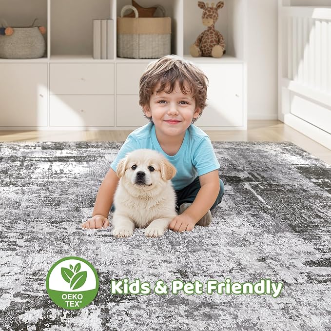 LOONGRUG 12x15 Area Rug Washable Large Neutral Modern Living Room Rugs | - Image 8