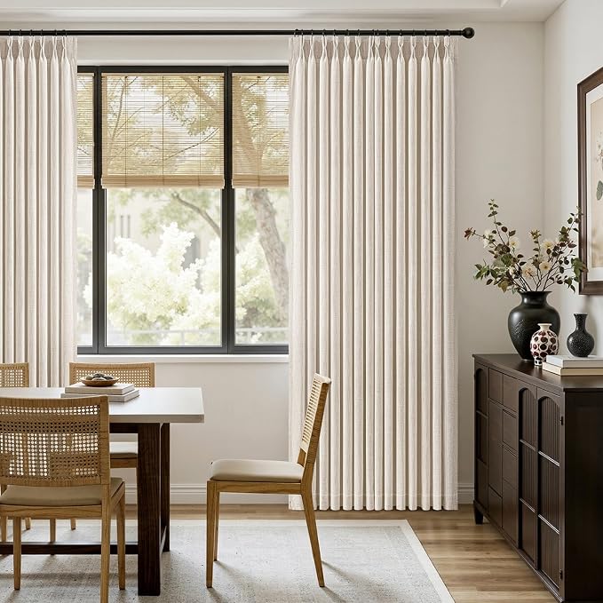 MIULEE Pinch Pleated Thick Linen Curtains 90 Inches Long 2 Panels - Image 5